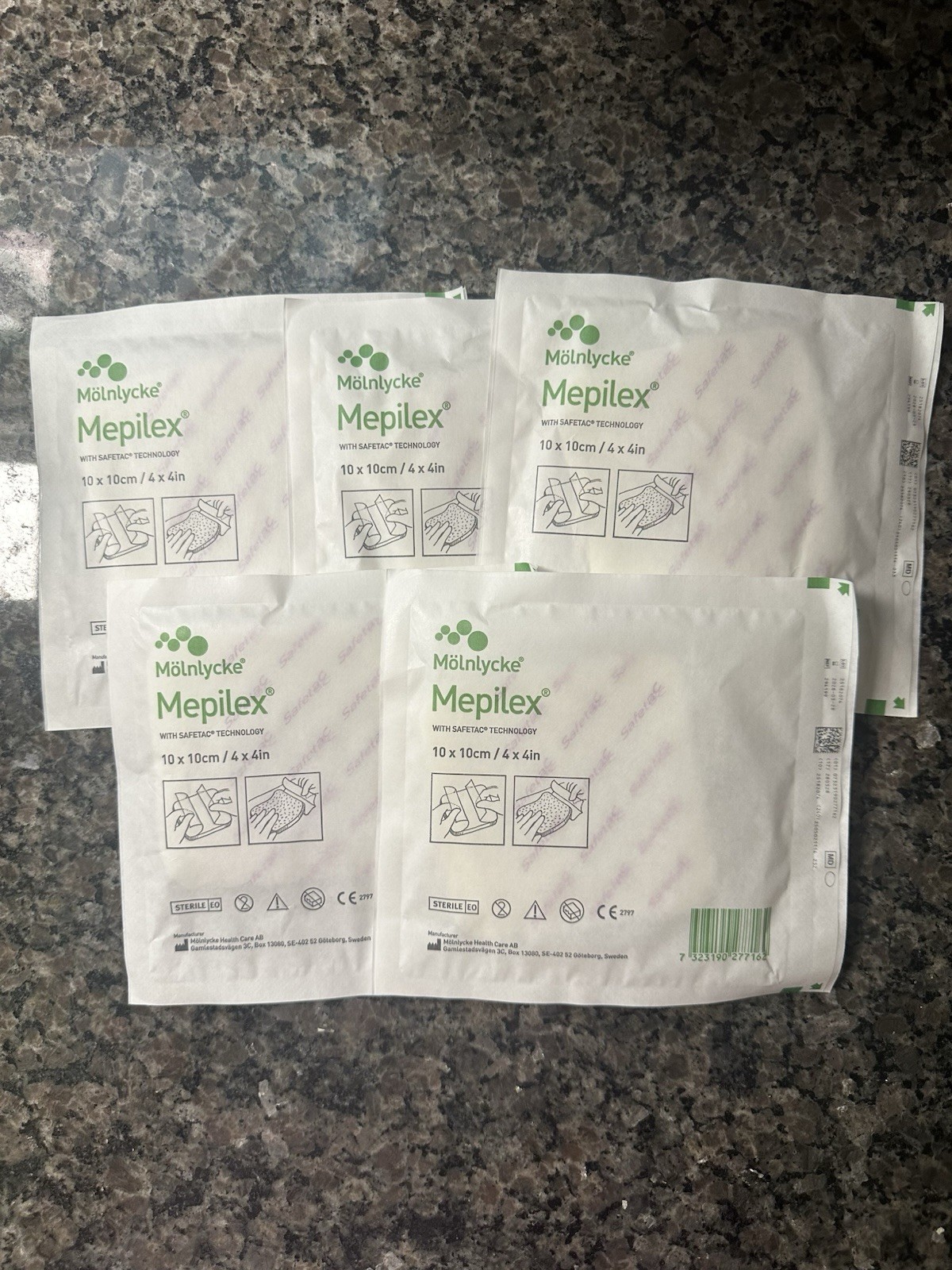Mölnlycke Mepilex Sterile Square Wound Dressing 4”x4” White MPN 294199 5 Count
