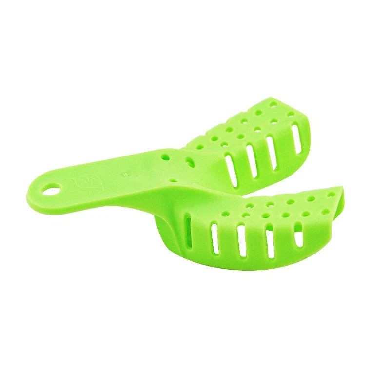 10 Pcs/Set Dental Lab Supply Impression Trays Autoclavable Green Central Denture
