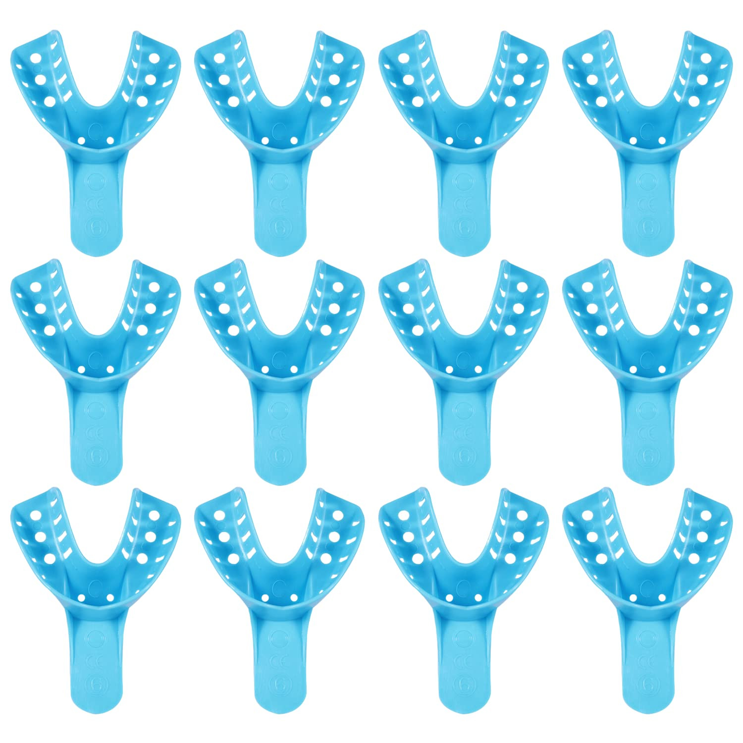 JMU Dental Impression Tray,Bag of 12 Perforated Disposable Trays, 6 Small Lower