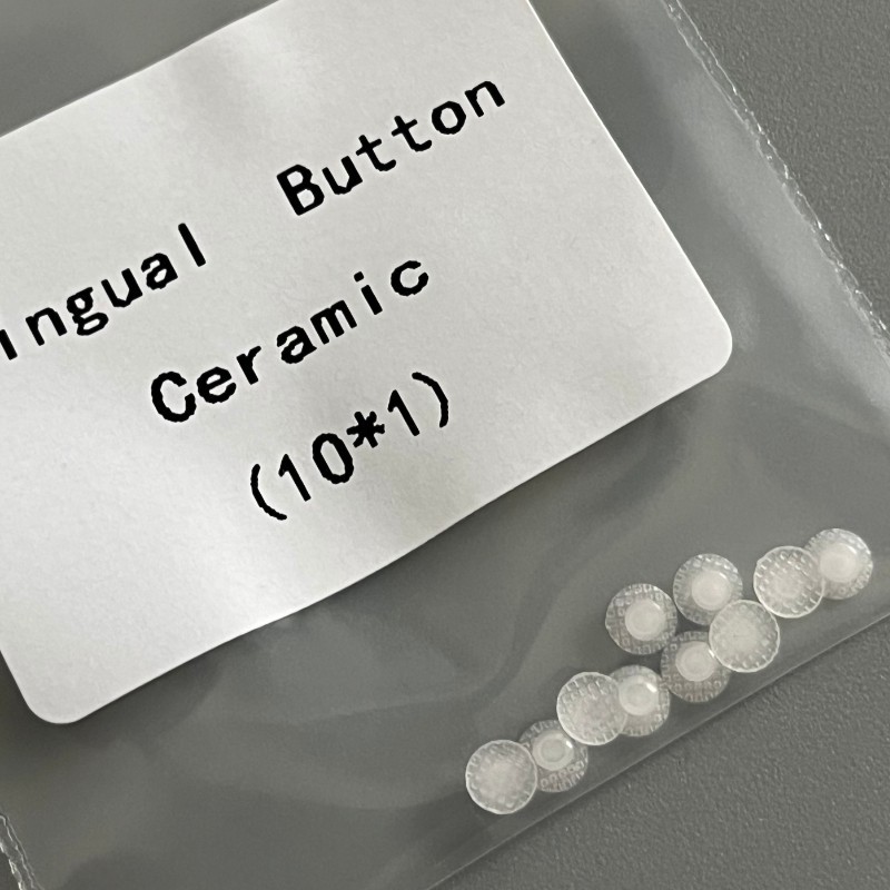 10 Pcs/Pack Dental Orthodontic Ceramic Clear Lingual Button Bondable Round Base
