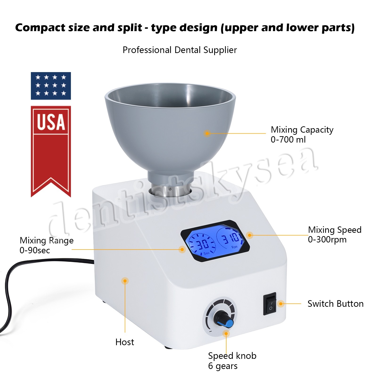 Dental Lab Alginate Die Alginate Mixer Speed Variable Stone Mixer Machine