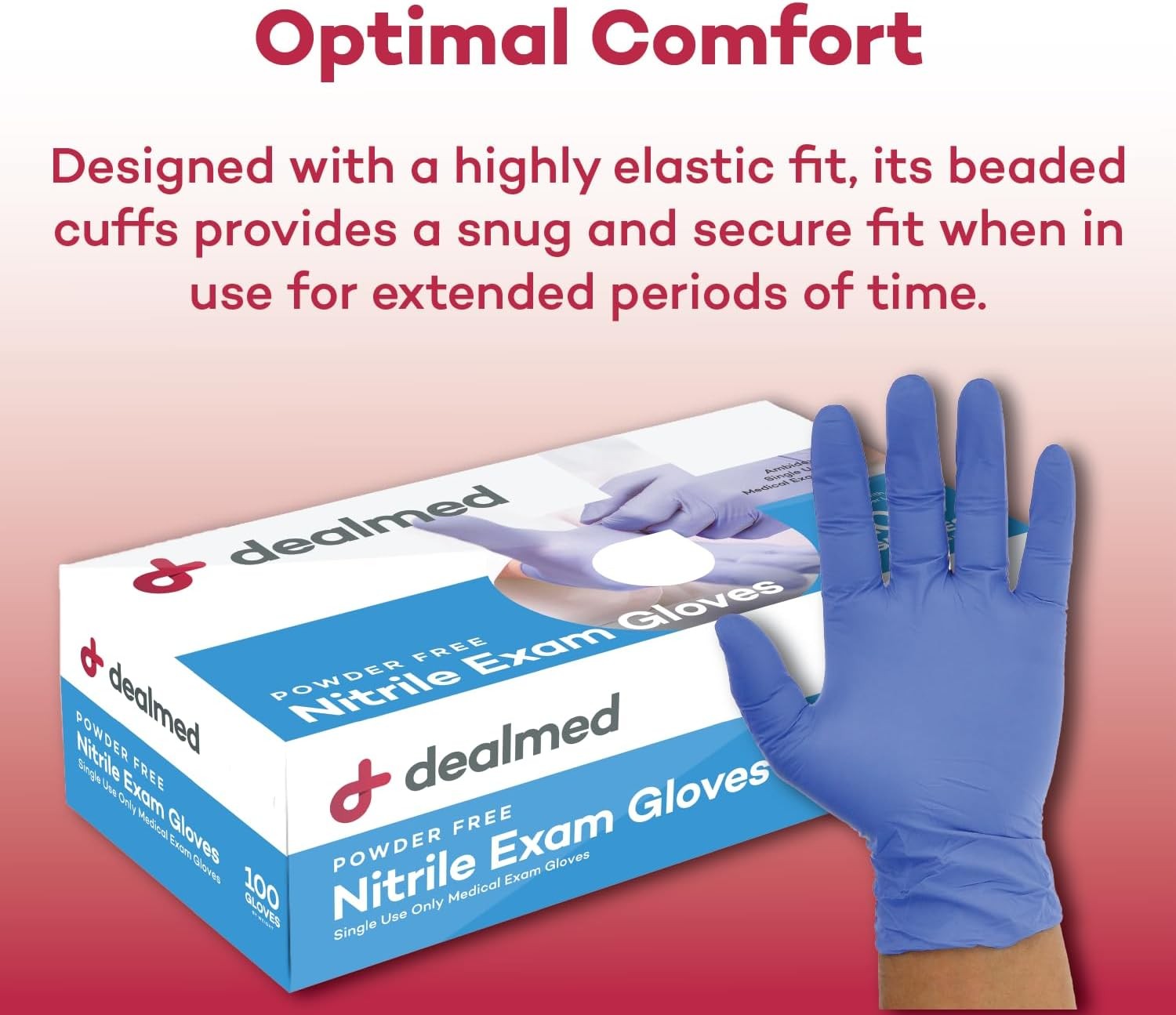 Nitrile Exam Gloves – 100 Count Large (Pack of 1) Disposable, Non-Irritating,