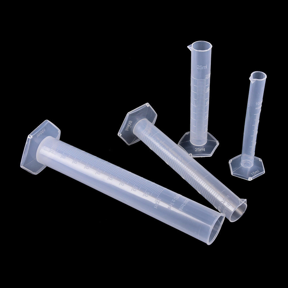 10/25/50/100-2000ML Plastic Measuring Cylinder Lab Accessory Test Graduated Tube