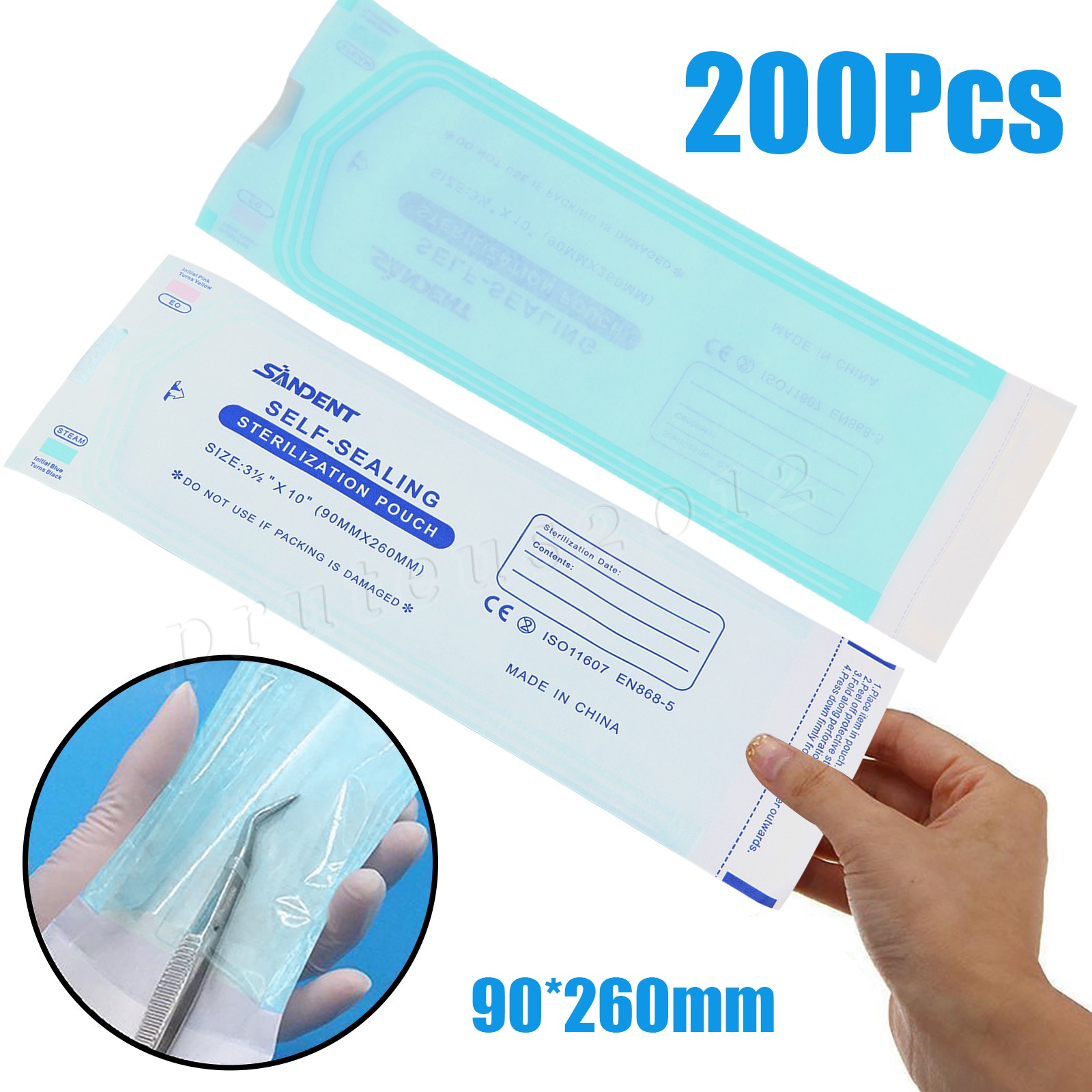 3.5″ X 10″ Self-Sealing Sterilization Pouches for Autoclave (Choose Quantity)