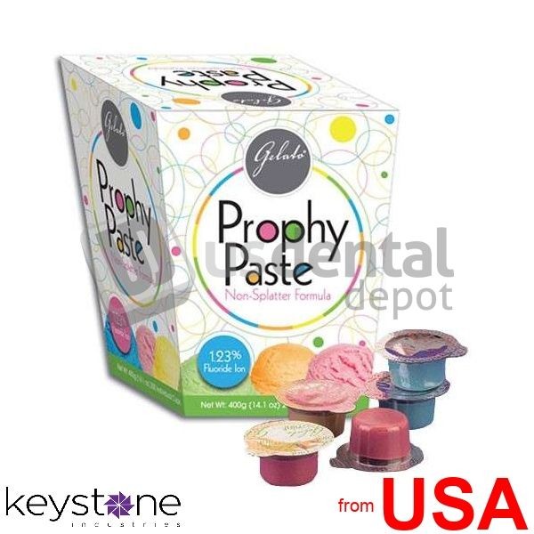 KEYSTONE Gelato Prophy Paste 200cups/box. – Coarse Grit , Mint. Non-Spla 445821