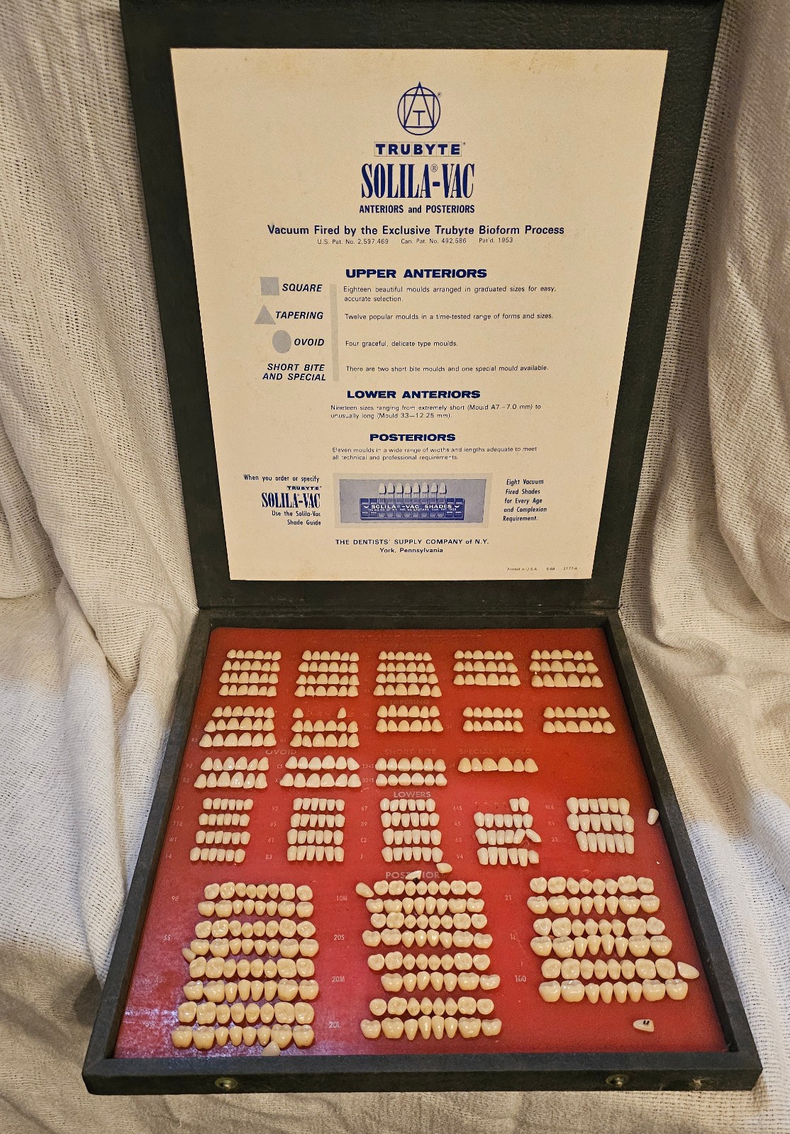 Denture Tooth TRUBYTE Solila-Vac Anteriors and Posteriors Dentists’ Supply mold