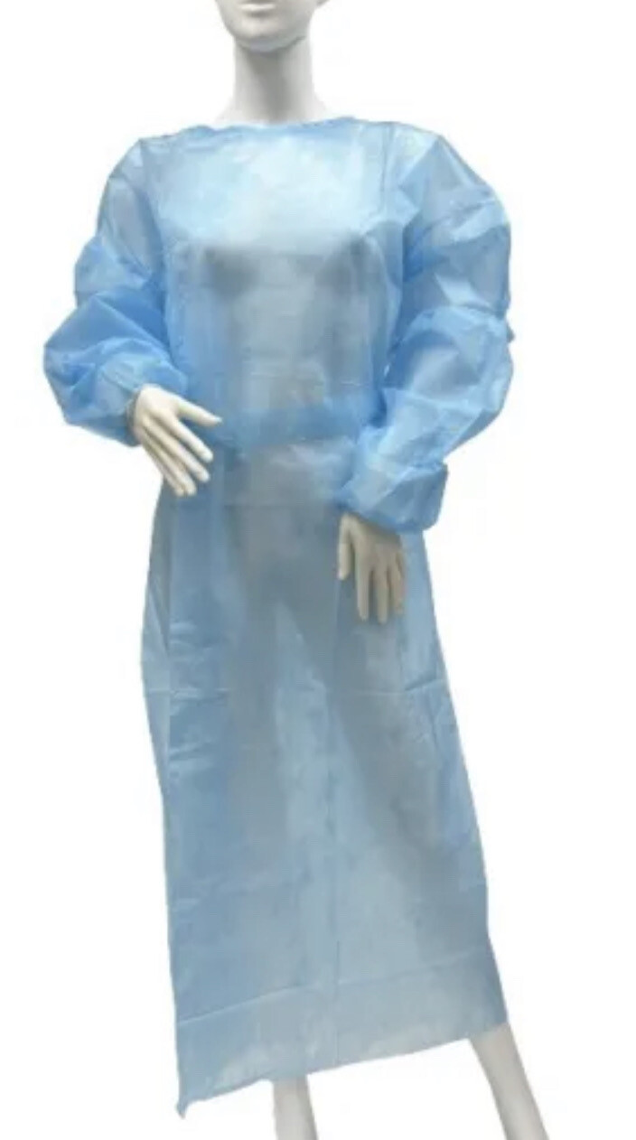 Disposable Isolation Gowns, Medical & PPE Elastic Cuff Gowns (7 pcs) size S/M
