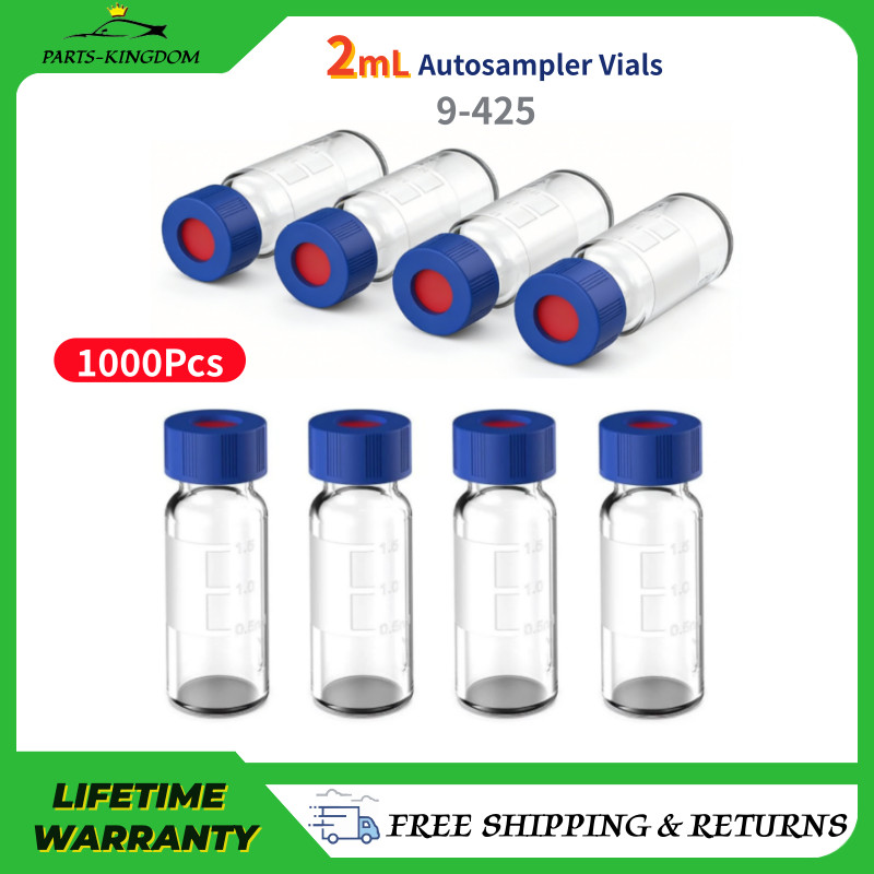 New 1000Pcs 2ml Autosampler Vials + Caps 9-425 Glass Bottle Screw Top HPLC GC US