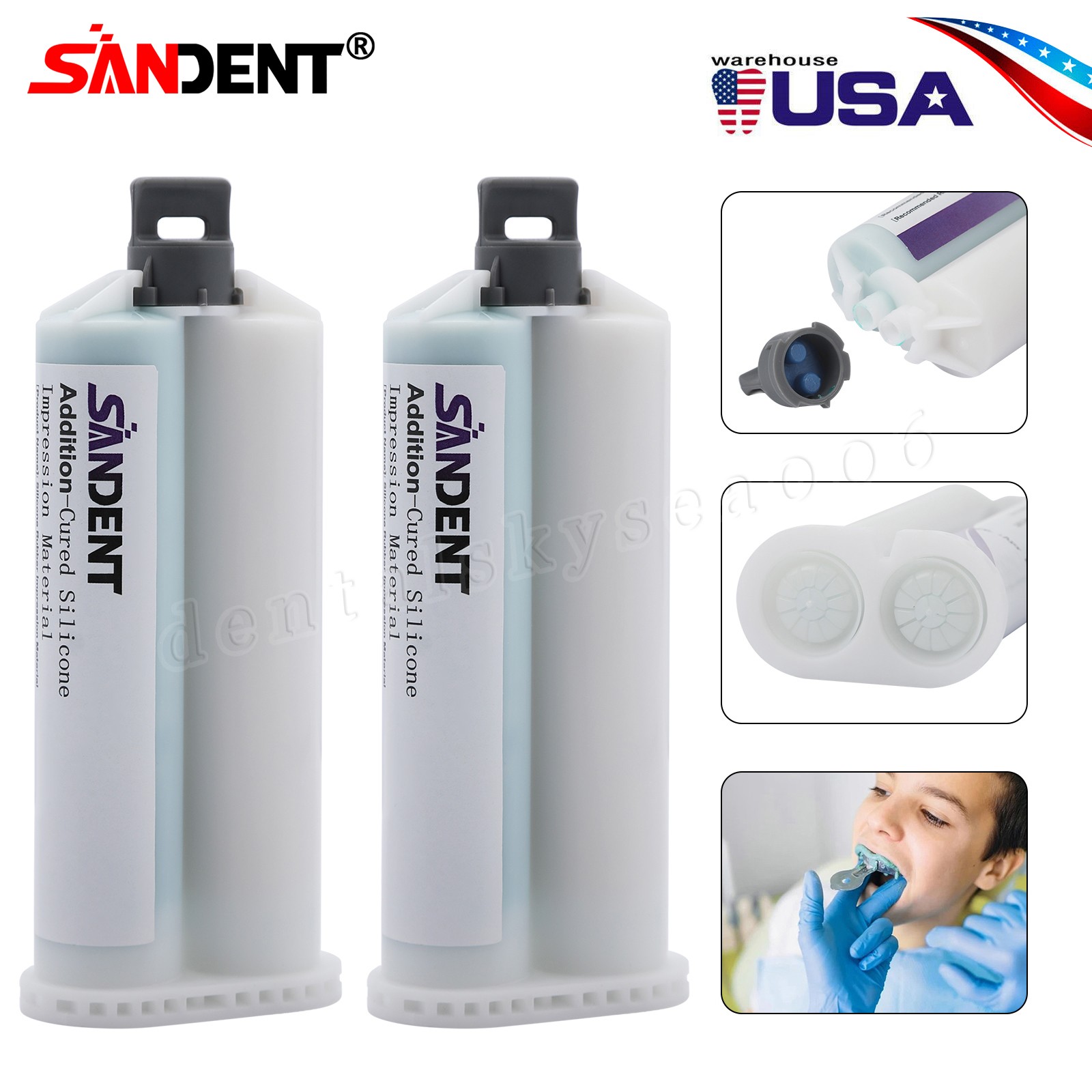 2x SANDENT Dental Impression Material VPS LIGHT MEDIUM HEAVY Body REG FAST SET