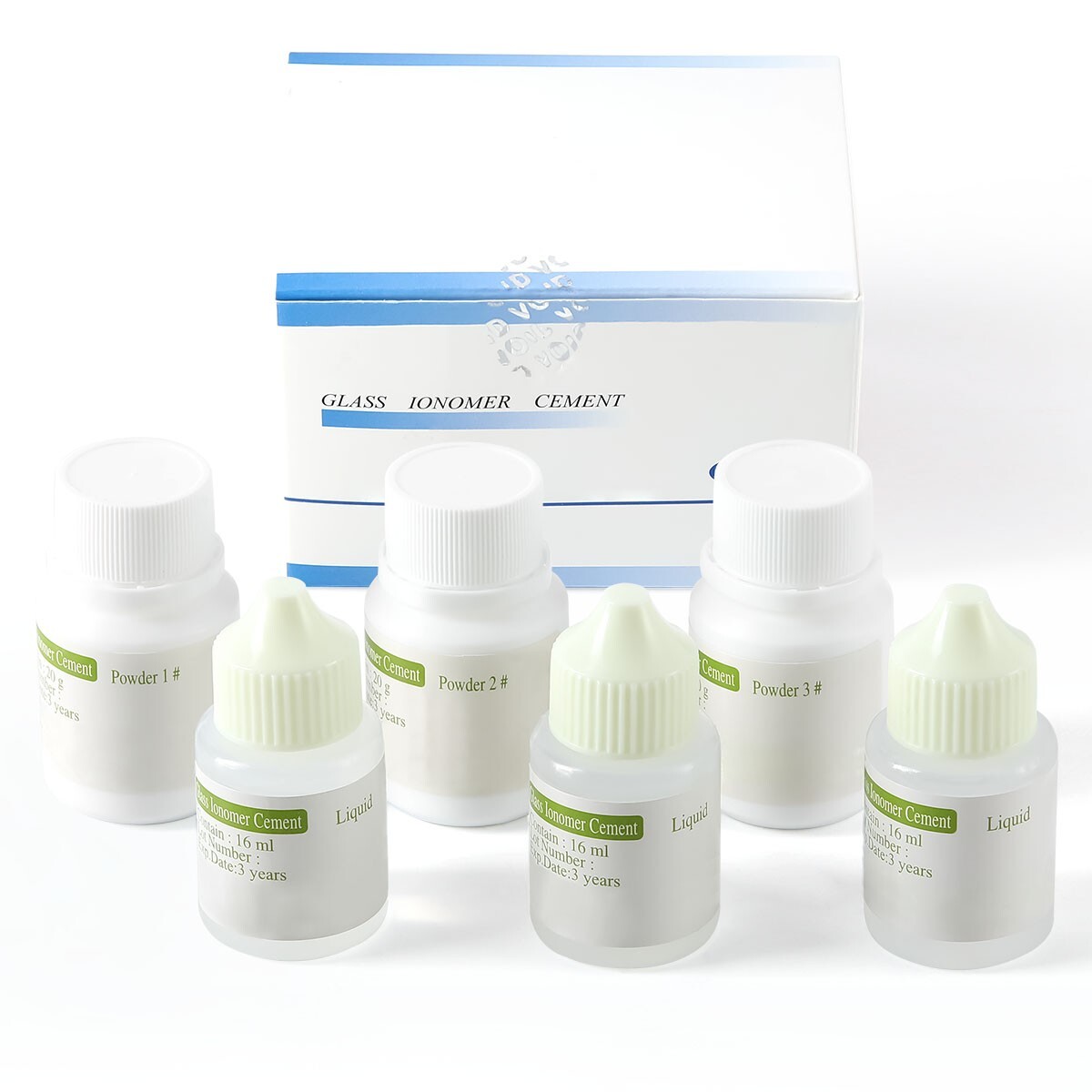 Kit de cemento de ionómero de vidrio dental resina para revestimiento y restaura