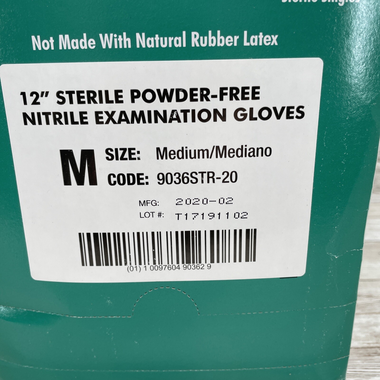 1 *DENTED BOX* TRONEX 12″ STERILE NITRILE EXAM GLOVES, SIZE MEDIUM