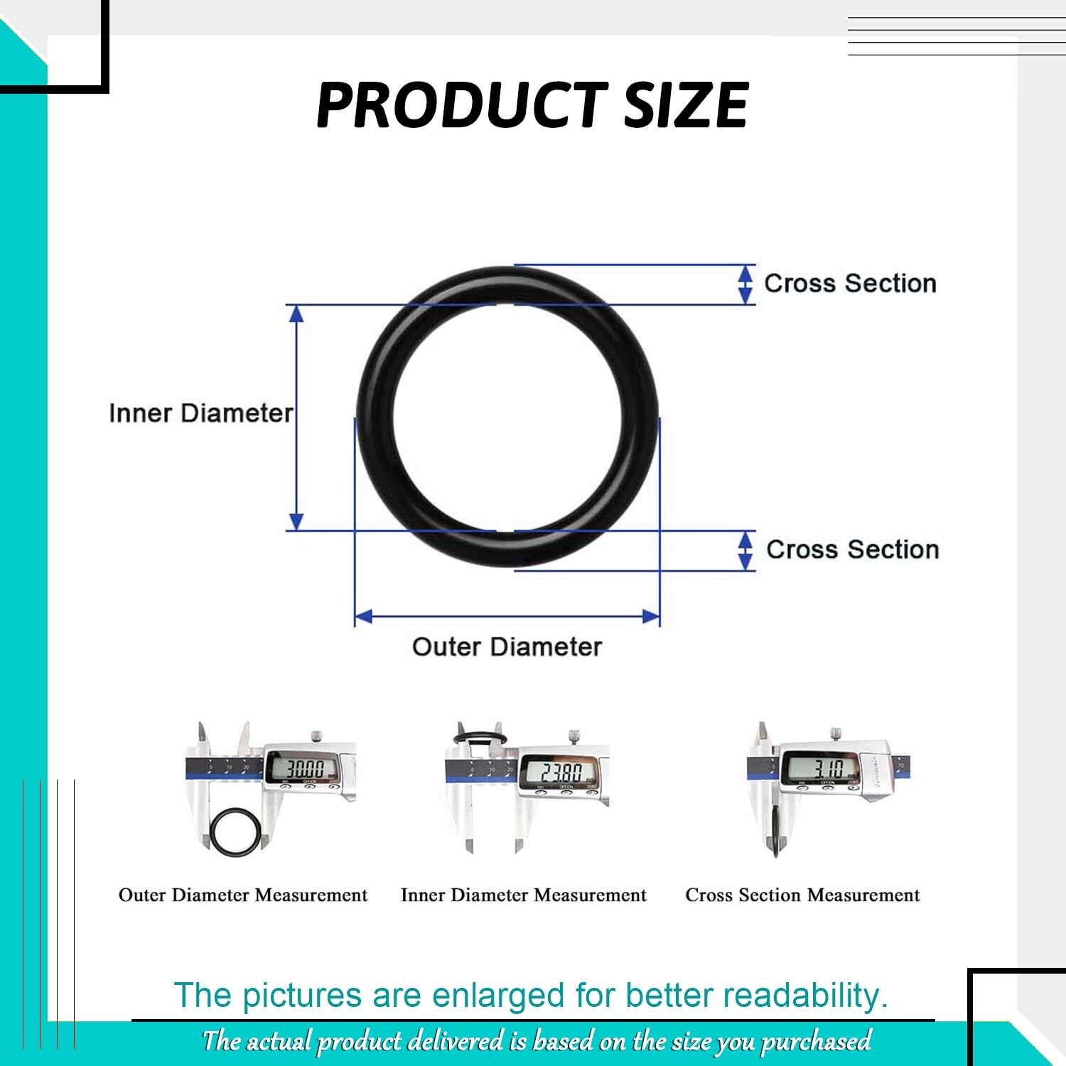 7mm Cross Section O-Rings NBR Nitrile Rubber 30mm – 754mm OD Oil Resistant Seals
