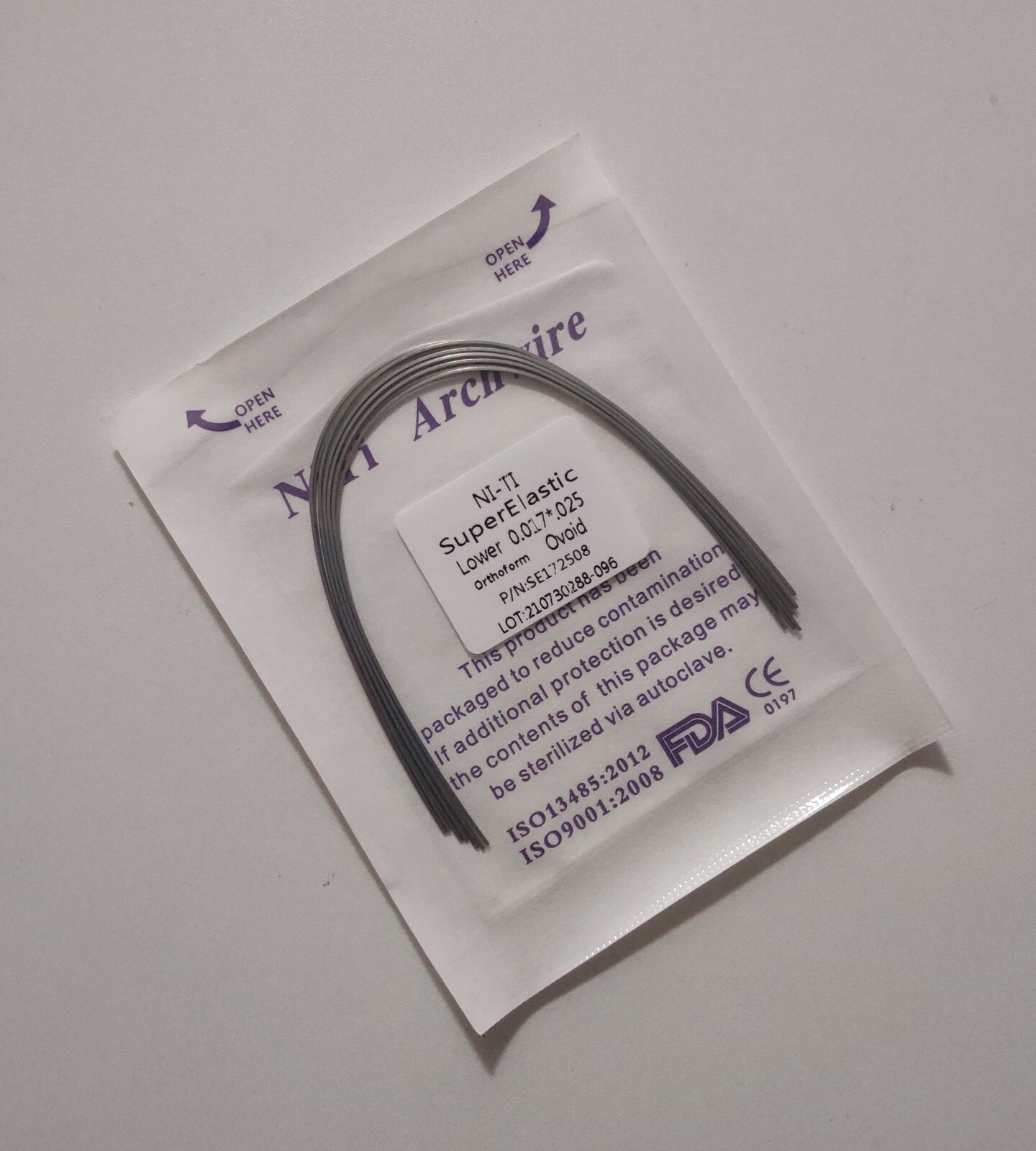 10pc/pack Dental Orthodontic Super Elastic Niti Arch Wire Rectangular Ovoid Form