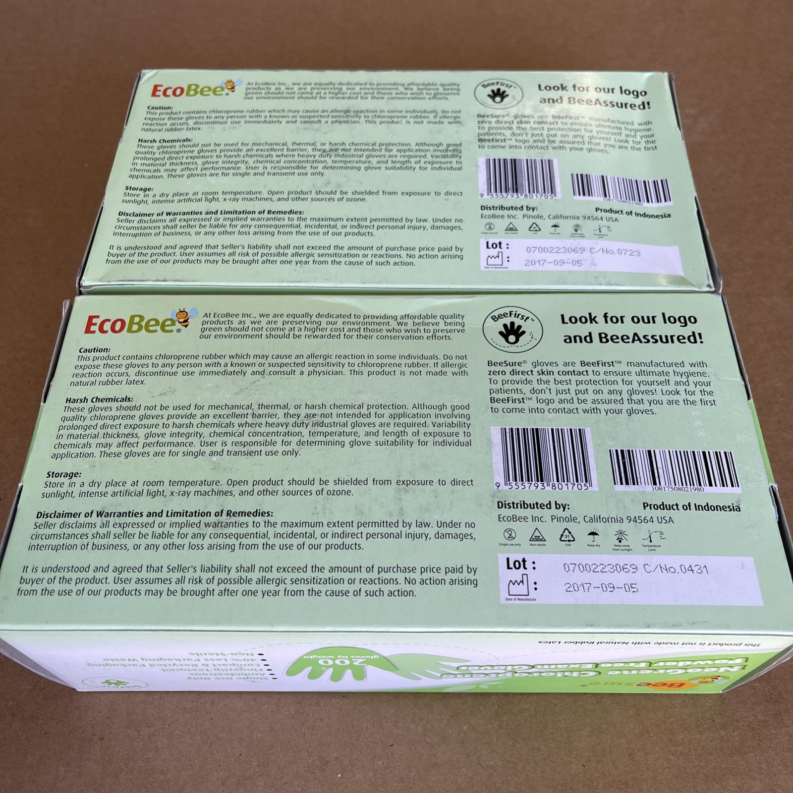 400 New BeeSure BE1187 NeoGrene Chloroprene Powder Free Exam Gloves Medium 2×200