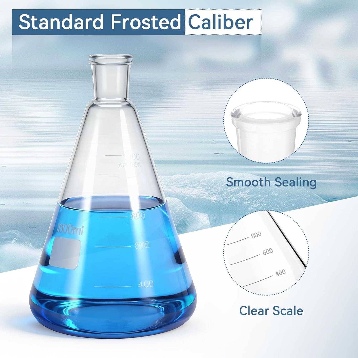 Funnel Filtering Kit, 1000ml Filter Bottle&500ml Funnel, High Borosilicate Glass