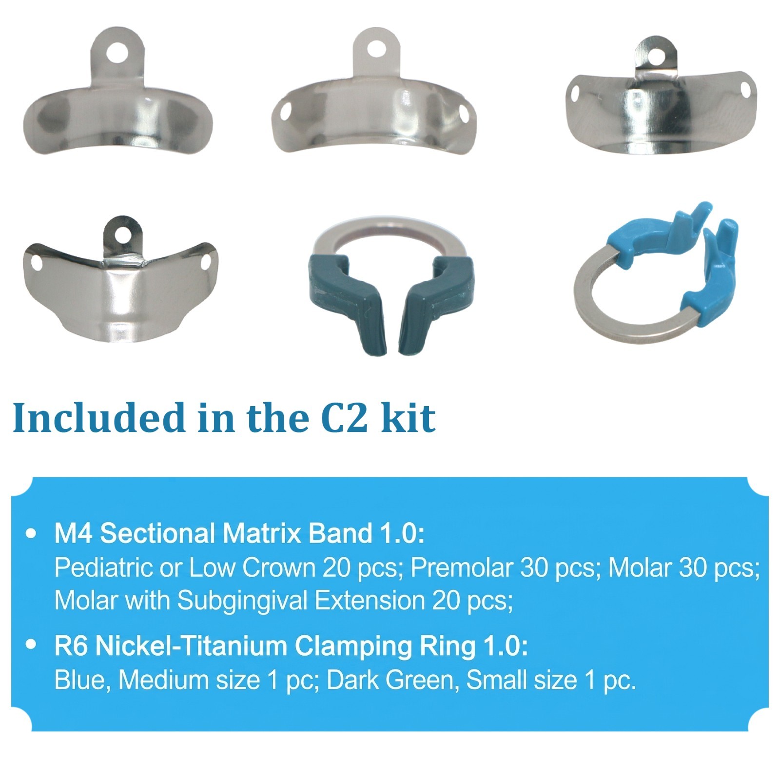 Dental Sectional Matrix System Contoured Metal Matrices Refill Matrix Bands
