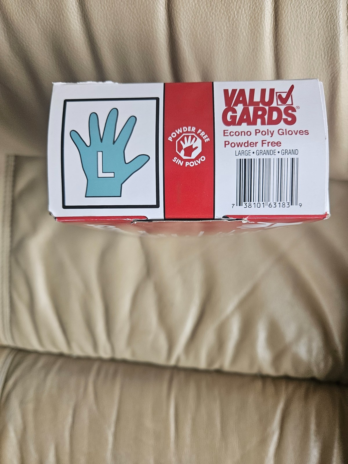 VALUGARDS POWDER FREE ECONO POLY LARGE SIZE GLOVES 500 COUNT NEW SEALED BOX.