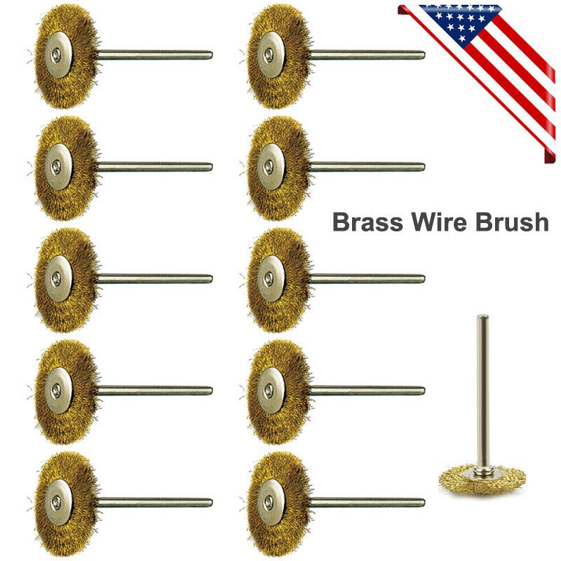 10pcs/20pcs Brass Wire Brushes Dental Polishing Wheels for 2.35mm Rotary Tools