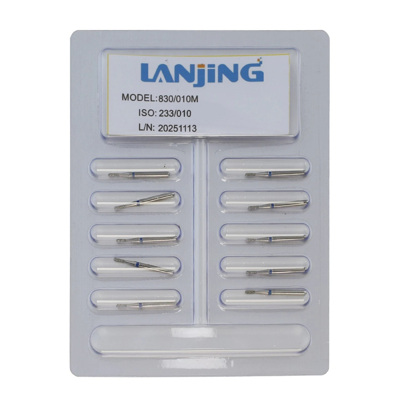 Diamond Dental Burs 830/010M High Speed FG Shank for Implant & Crown Prep 1.0mm