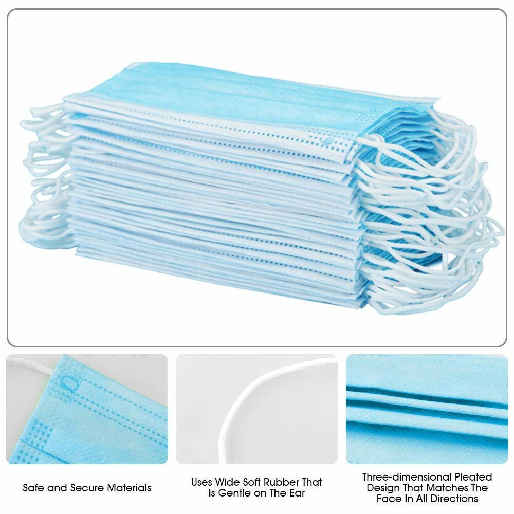 Blue Disposable Breathable Safety Mask for Daily Protection 100 Pack