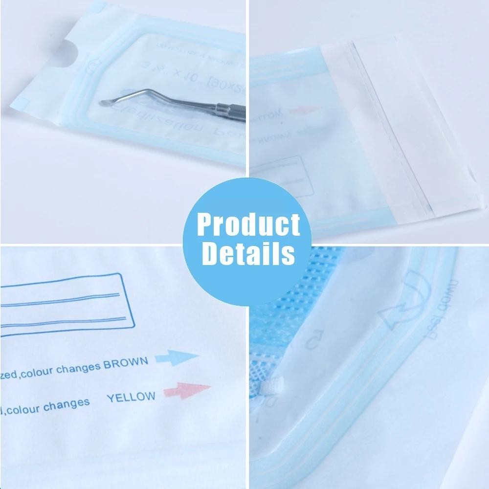 100/20pcs Self-sealing Sterilization Pouches Bags 7 Sizes Medical-grade Bag Disp
