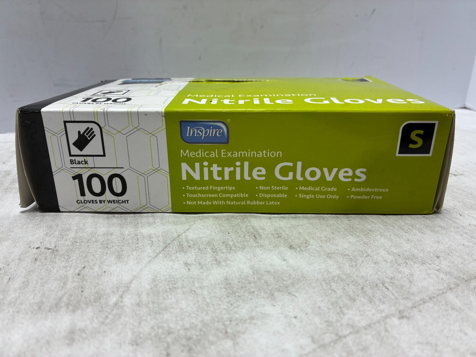 Inspire Medical Gloves Nitrile Gloves Black 100 Count Small INSBKNGV2-S
