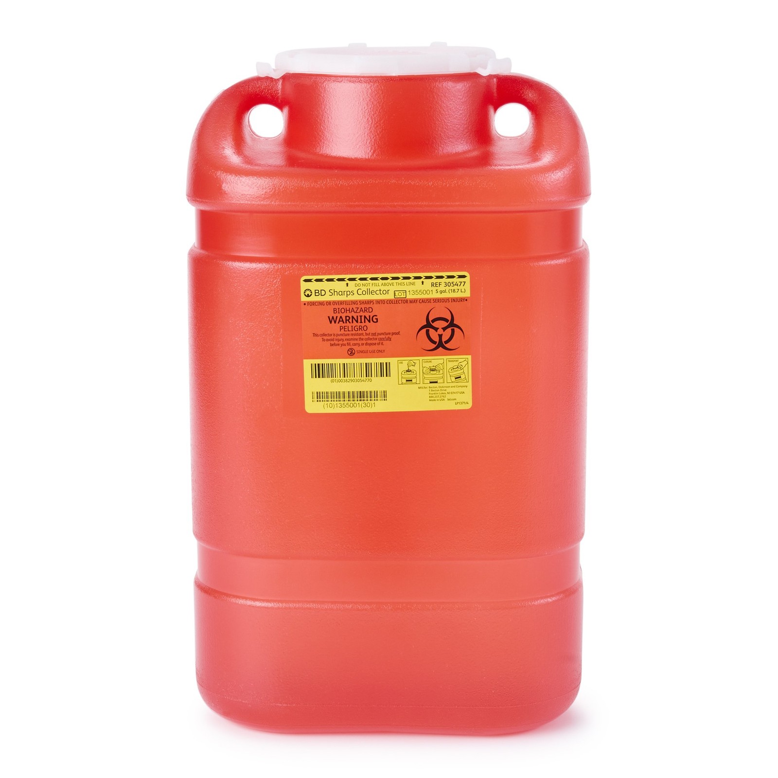 BD Multi-purpose Sharps Container, 5 Gallon, 18 x 7-1/2 x 10-1/2 Inch-Each