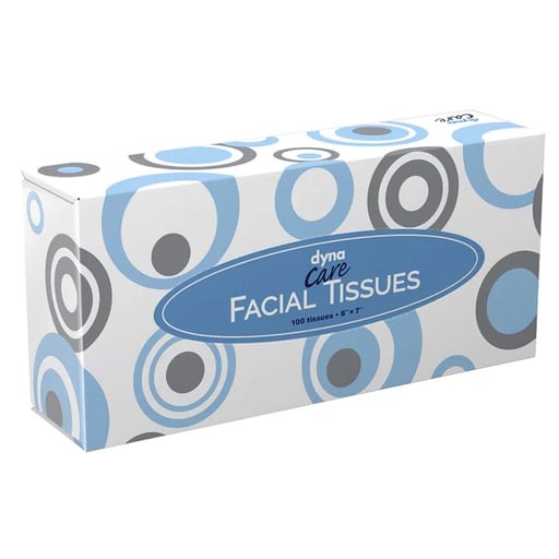 Dynarex 1308 Dynacare Facial Tissues 8″ X 7″ White 100 Per Box Case Of 30 Boxes