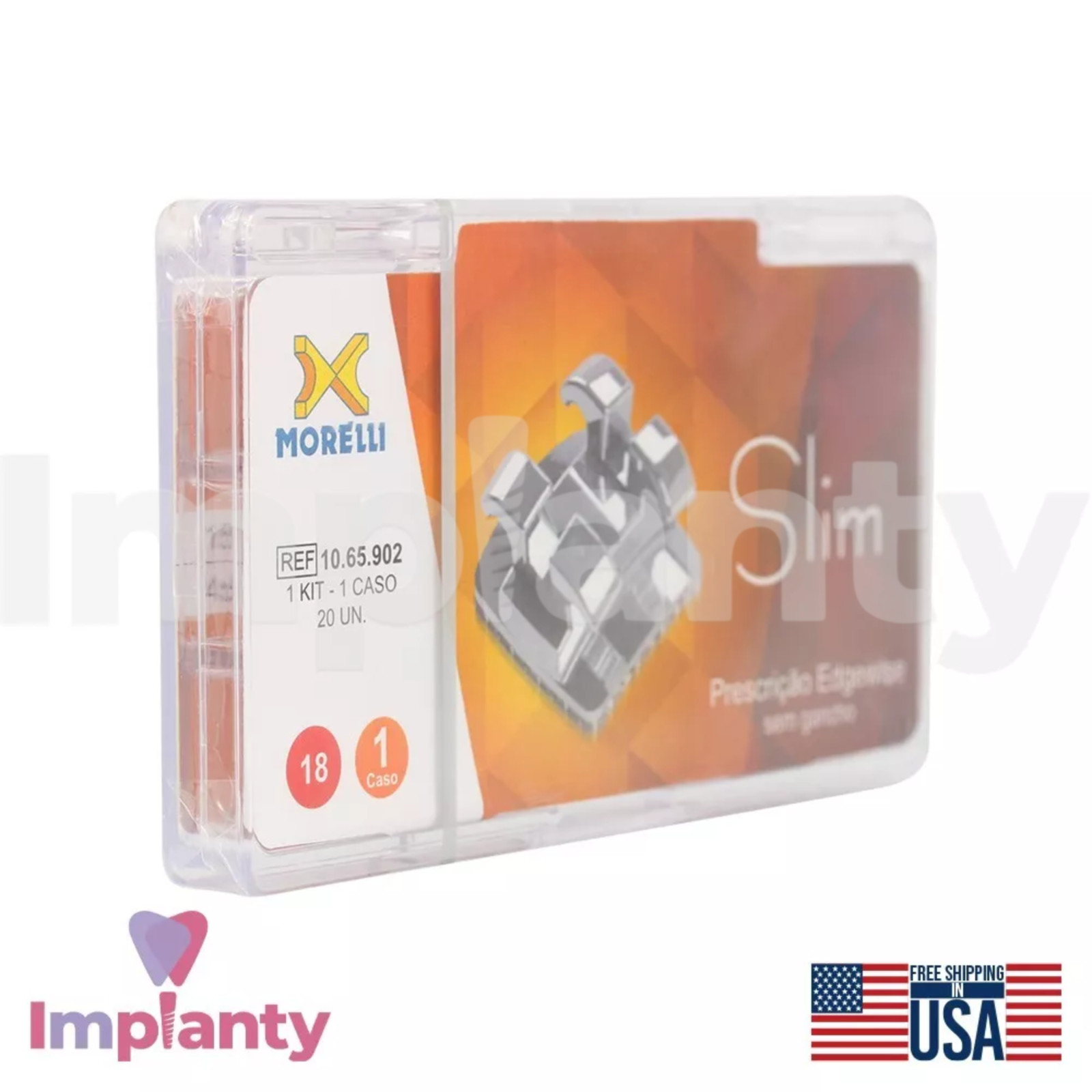 Morelli Roth Slim Edgewise Brackets Kit 20pcs Stainless Steel Dentistry Braces