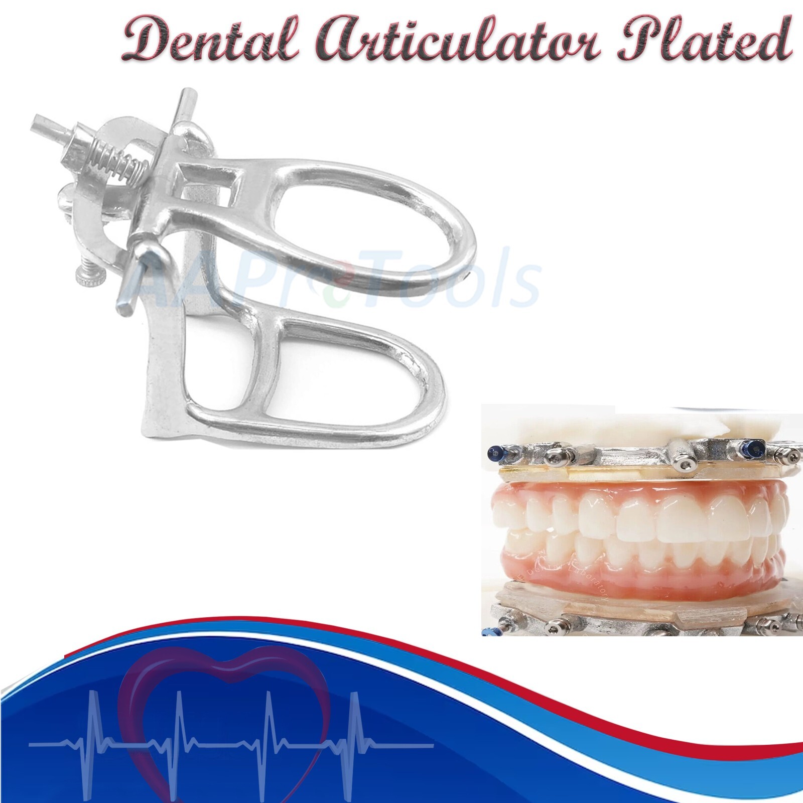 Dental Lab Articulator Chrome Plated HIGH Arch Denture Adjustable Device DN-2172