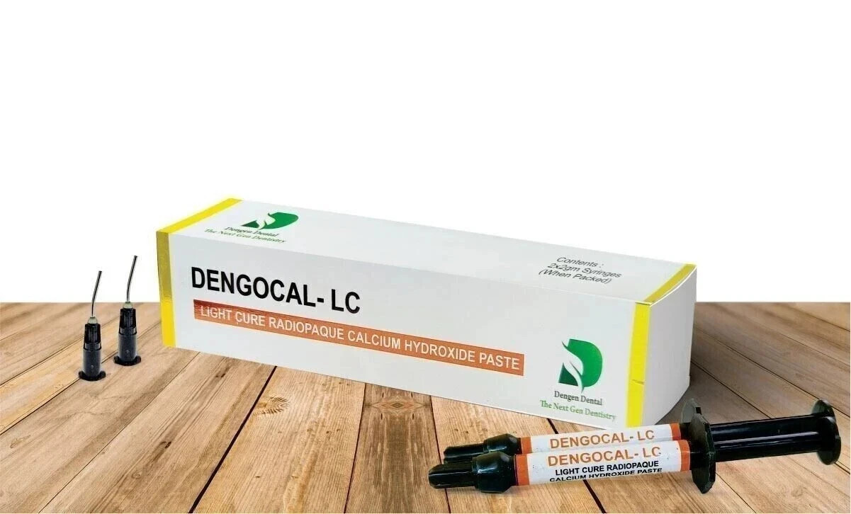 Dengen Dental Dengocal LC Light Cure Calcium Hydroxide 2*2gm (Free & Fast Ship)