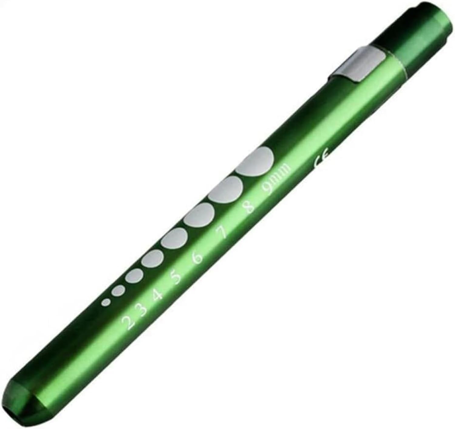 Professional Green LED Penlight with Pupil Gauge for Nurses & Doctors – Compact