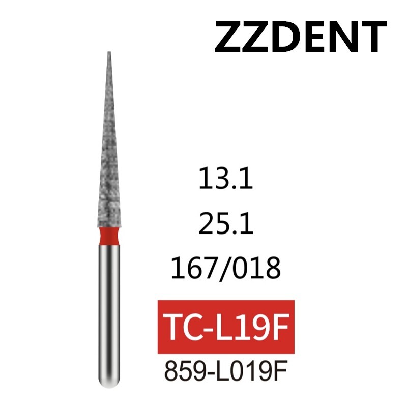 10 PCS TC-L19F Orthodontic IPR Taper Needle Red Fine Grit FG Dental Diamond Burs