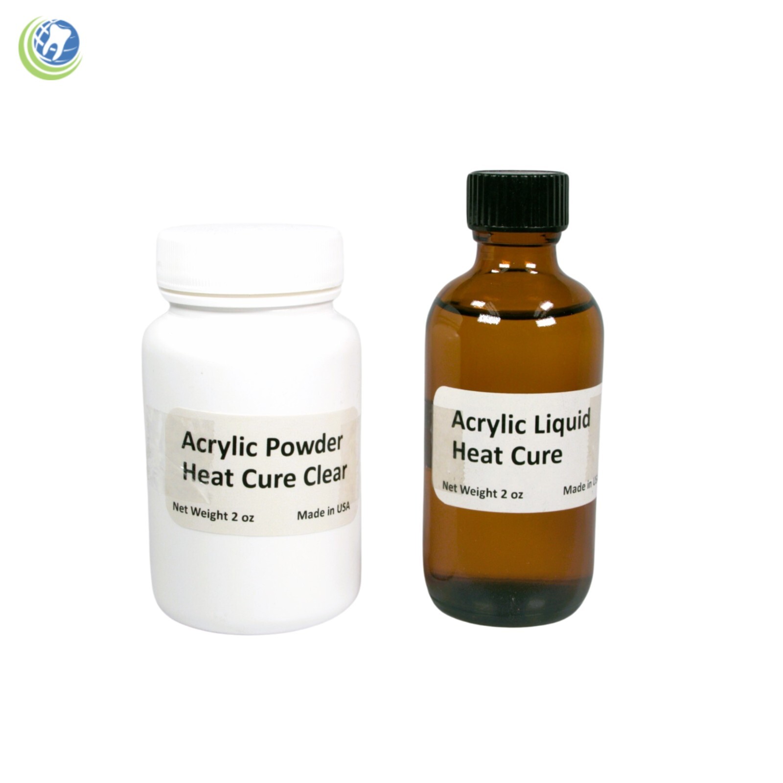 Dental Lab Dentist Heat Cure Curing Acrylic MINI KIT Dark Clear Color 2oz:2oz
