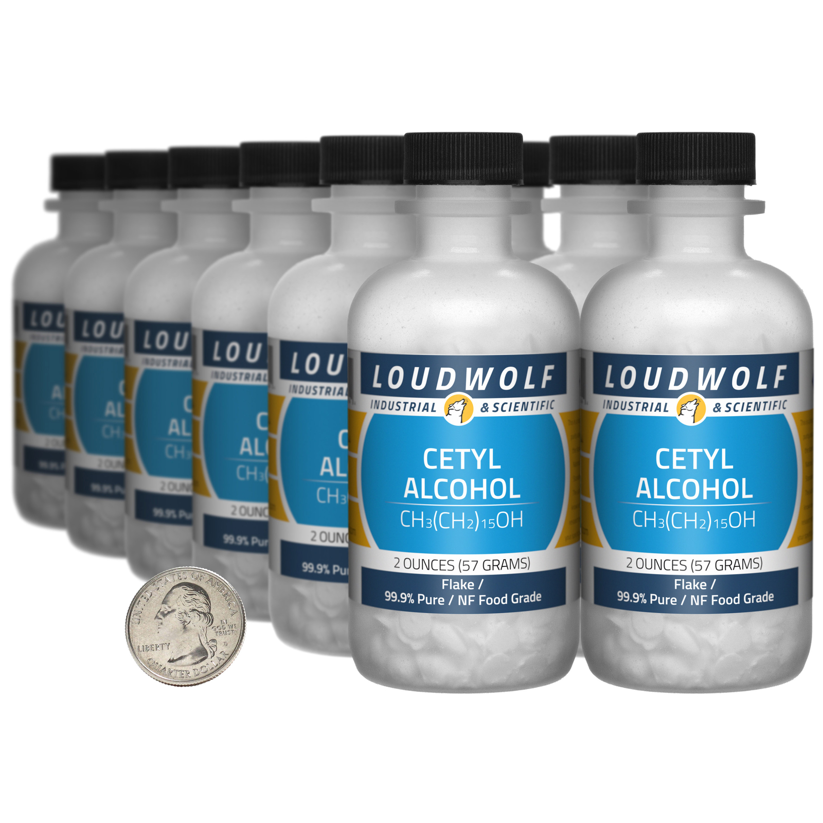 Cetyl Alcohol / 1.5 Pounds / 12 Bottles / 99.9% Pure NF Food Grade / Flake / USA