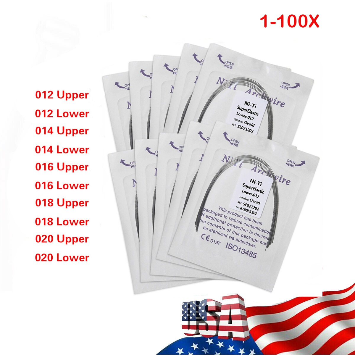10pcs/pack Dental Orthodontic Super Elastic Niti Arch Wire Round Natural Form SA