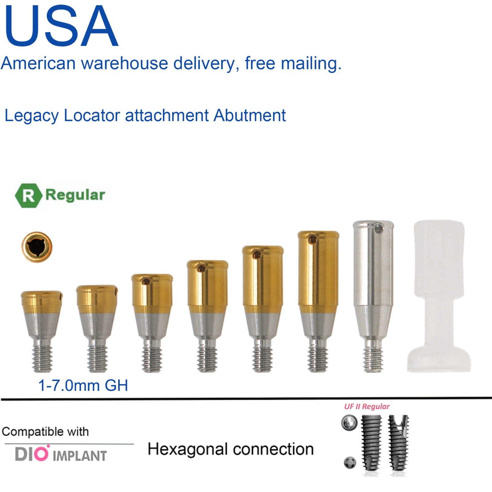 Zest Classic Locator Ti Abutment Multi Implant Overdenture Retention Cap Inserts