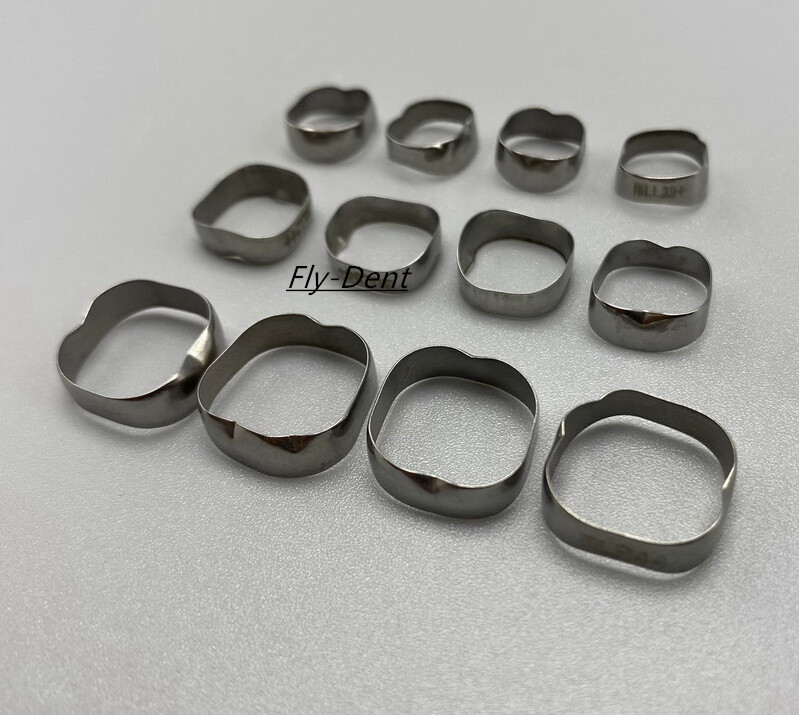 4 pcs/set Dental Orthodontic 1st Molar Plain Band Single Bands Brace Size 29-44+