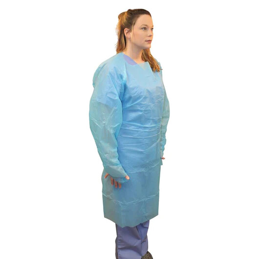 Disposable CPE 35 GSM Isolation Gowns Protective Suit Level 3 AAMI (20 Pieces)