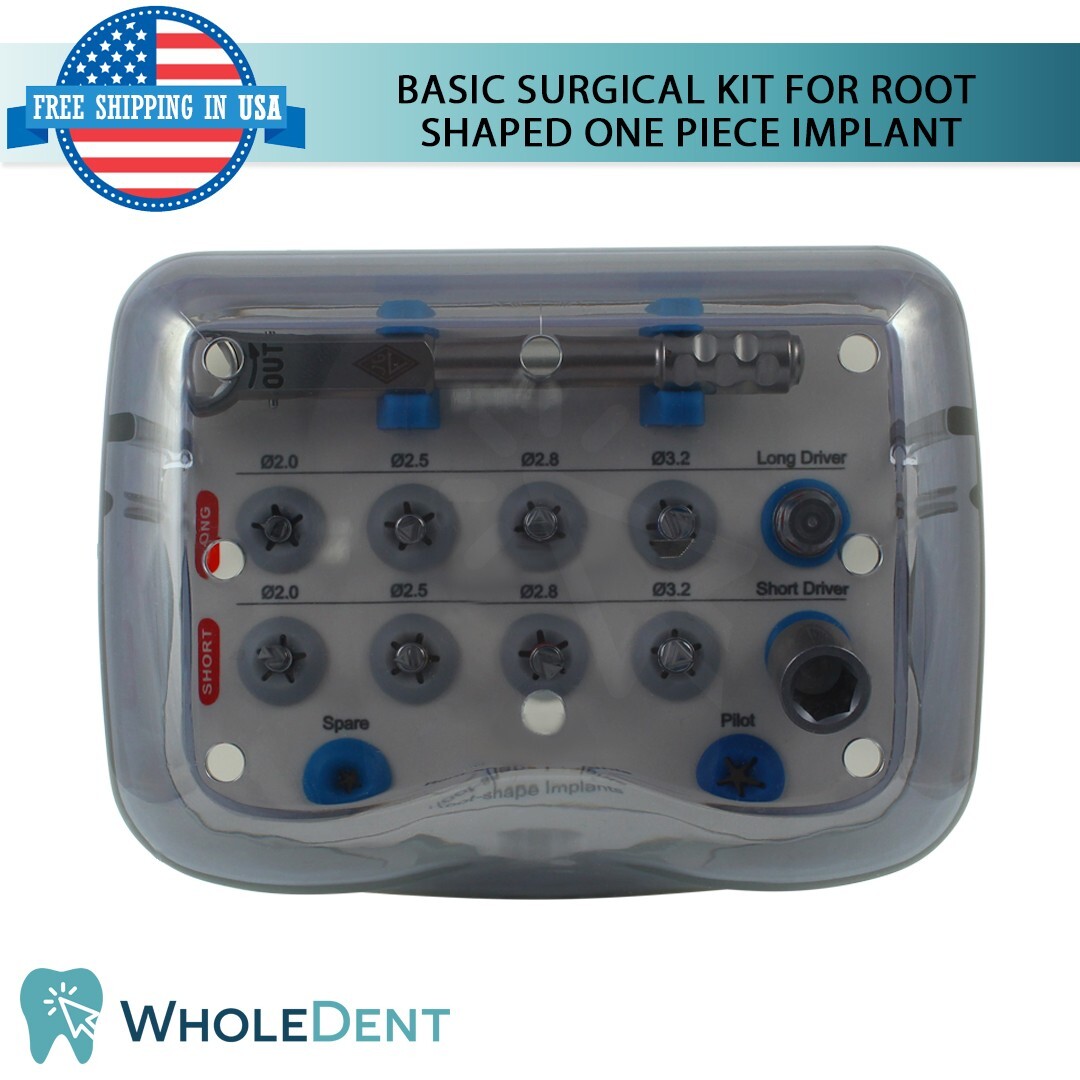 Basic Kit Box With Drills And instruments For Root Shaped One Piece element