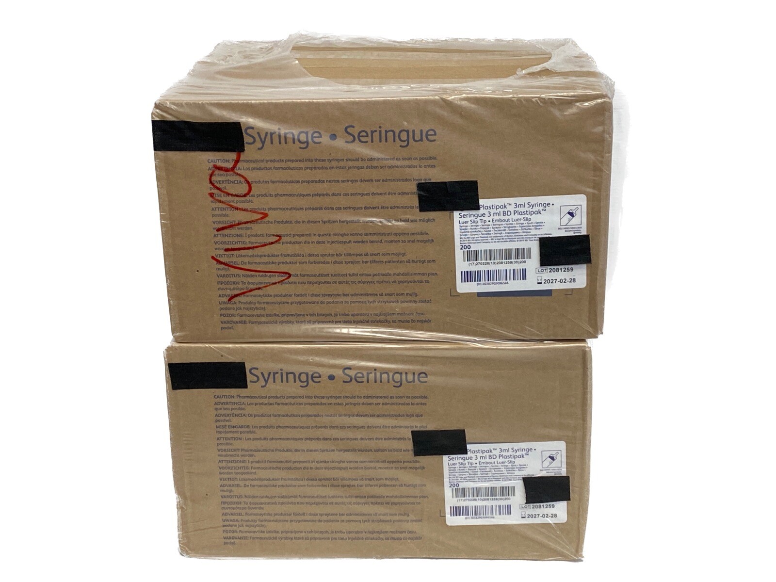 (800/Cs) Laboratory 3mL Plastic Disposable General Use Syringes w/ Slip Tip