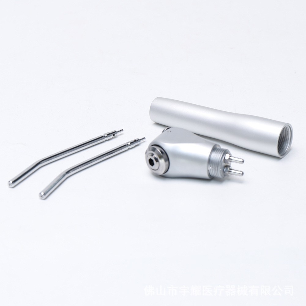 Dental 3 Way Air Water Syringe Handpiece Triple Spray Gun with 2 Nozzles