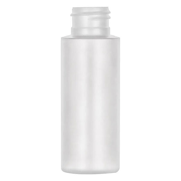 1oz Fluorinated Natural HDPE Cylinder Bottle 20/410 With Black Ribbed Cap