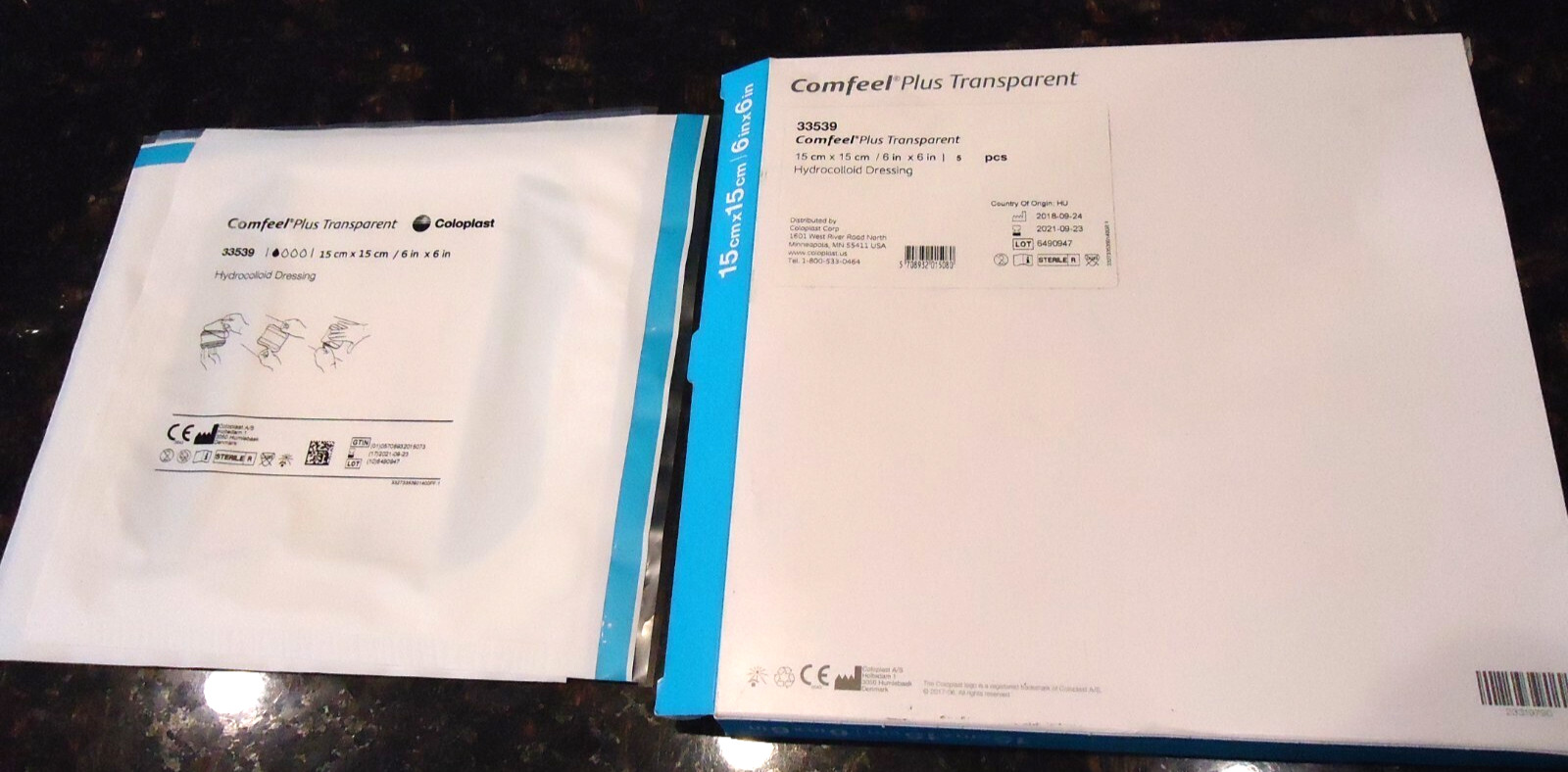 Comfeel Plus Transparent Clear Hydrocolloid Dressing 6″ x 6″ (Box of 4) # 33539