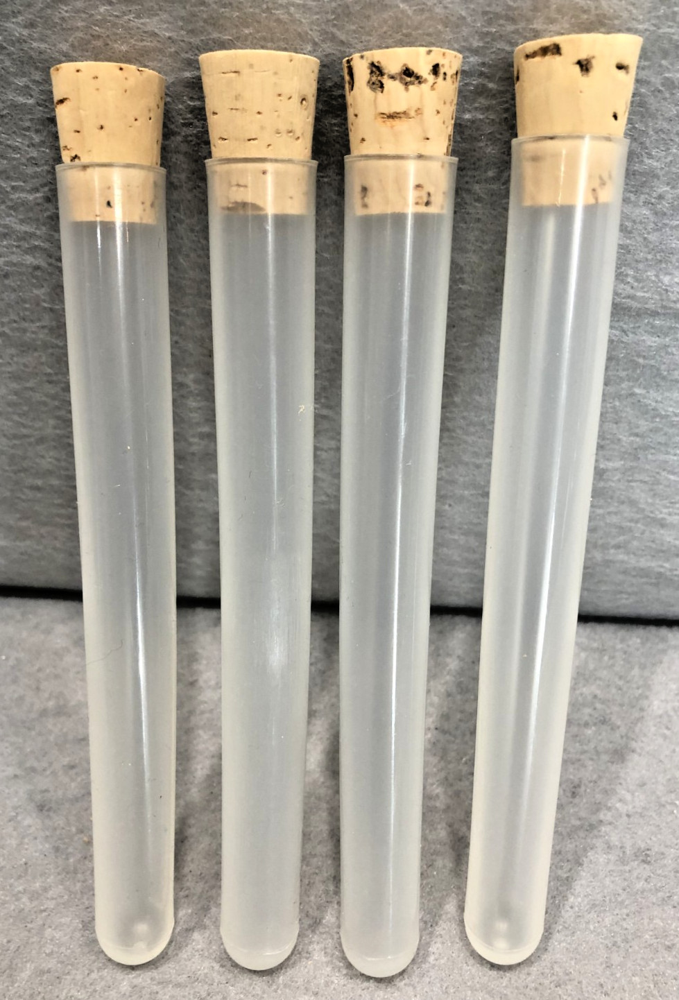 20pcs Semi-Clear Plastic Test Tubes with Cork Stoppers -Crafts -Storage -Party