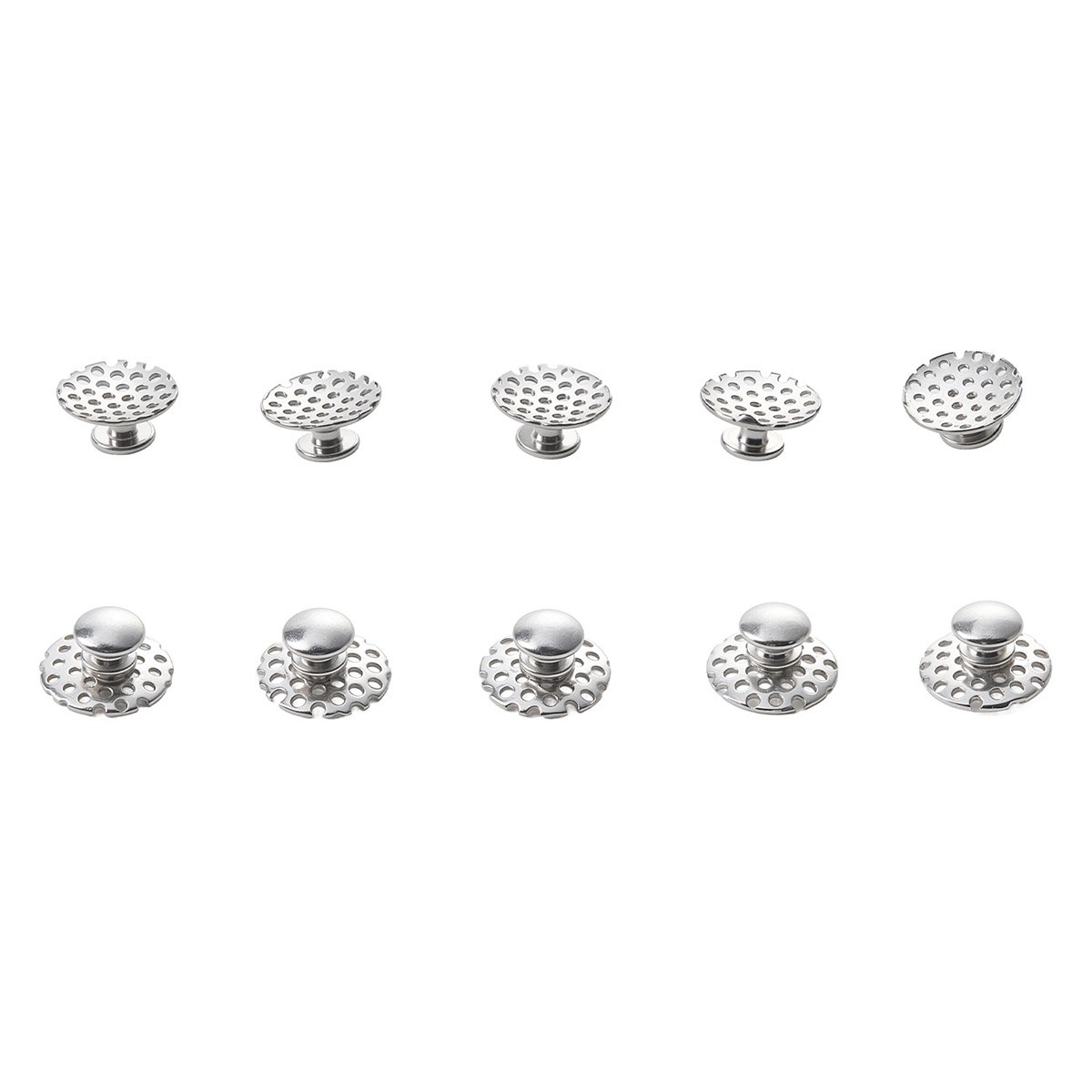 Dental Ortho Bondable Lingual Buttons w/ Hole Round Hollow Base Stainless Steel