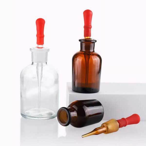 30ml – 125ml Transparent Reagent Bottle w/ Dropper Chemistry Dropping Bottles