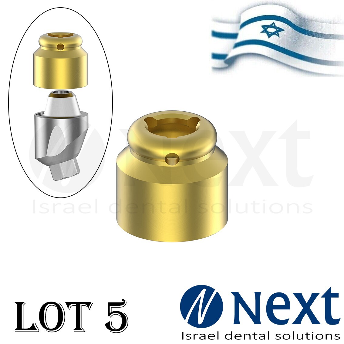 LOTx5 Attachment Flat Abutment Only For Multi Unit 1.72