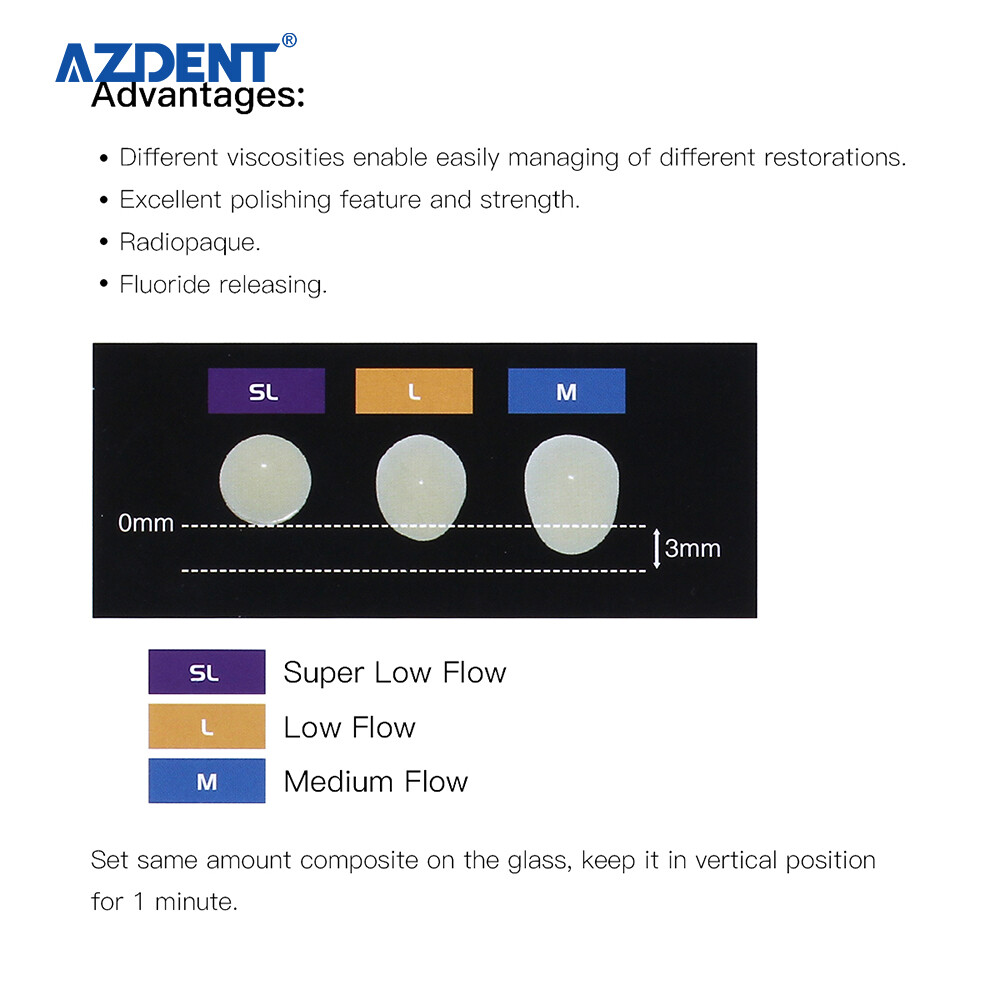 Dentex Dental Composite Resin Flowable Medium Temporary C&B Resin A1 A2 A3