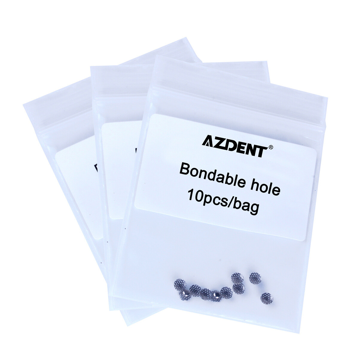 10 Bags Dental Ortho Bondable hole Lingual Button Mesh Base TOMY Type AZDENT